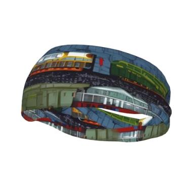Imagem de Bandanas de corrida para homens e mulheres, faixas de suor esportivas com absorção de umidade, lenço de cabeça atlético, faixa de cabelo elástica para tênis, basquete, corrida
