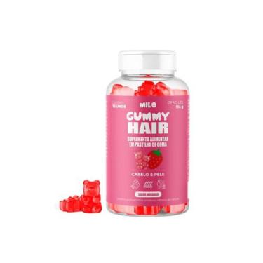 Imagem de Milo Gummy Hair Cabelo e Pele Sabor morango 30 Gomas