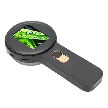 Imagem de Dpofirs Microscópio para Adultos Crianças, Lupa Digital Portátil Com Ampliação de 200x, Tela HD de 2 Polegadas, Fonte de Luz Dupla Colorida (BLACK)