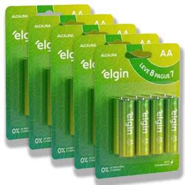 Imagem de Pilha Alcalina AA Elgin Bateria 2A Pequena kit 40 unidades