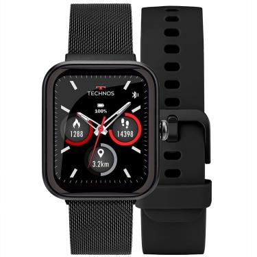 Imagem de Relógio TECHNOS CONNECT KIT smartwatch prata preto TMAXAS/8P