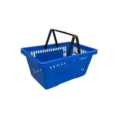 Imagem de Cesta cestinha de compra plástica para supermercado mercado (AZUL-1)
