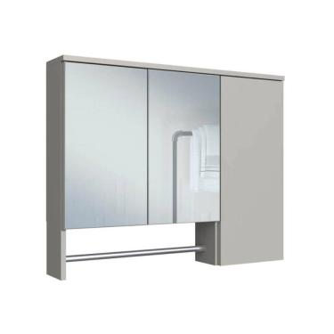 Imagem de Armário Espelheira Banheiro Olívia Mel Arenas com 3 Portas e Toalheiro