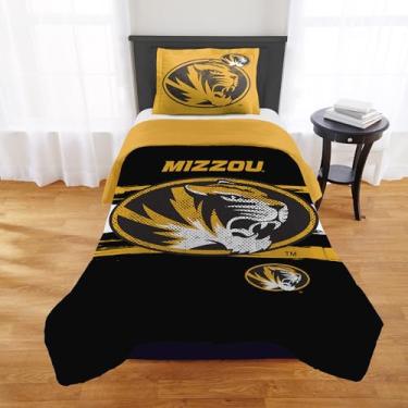 Imagem de Conjunto de edredom Missouri Tigers – roupa de cama Missouri para dormitórios, quartos de hóspedes, trailers, portas traseiras e decoração de dia de jogo Mizzou, solteiro/solteiro GG