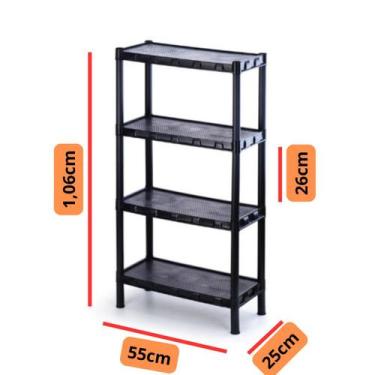 Imagem de Estante Prateleira Modular Multiuso 4 Andares Organizadora Resistente 