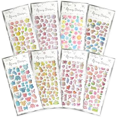 Imagem de Meafeng Adesivos 3D para crianças pequenas, 8 folhas, adesivo de cristal