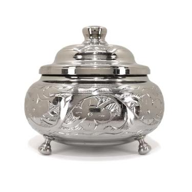Imagem de Açucareiro de cobre com tampa - 482 g, design turco feito à mão | Pote multiuso de temperos e temperos, recipiente de café | Decoração de cozinha ideal e presente de inauguração de casa (cobre banhado