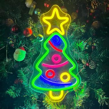 Imagem de Christmas Tree Neon Sign, Xmas Trees LED Neon Signs for Wall Decor Art, USB Powered Acrylic Neon Lights for Bedroom Kids' Room Home Decoration Man Cave Birthday Bar Wedding Party Gifts
