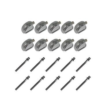 Imagem de Kit 10 Canoas Tom Caixa Cromo 19.10 + 10 Parafuso 51X 6Mm M6