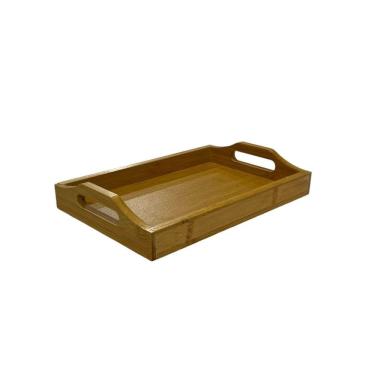 Imagem de Bandeja de Bambu Retangular com Alça - G 38x25x6cm