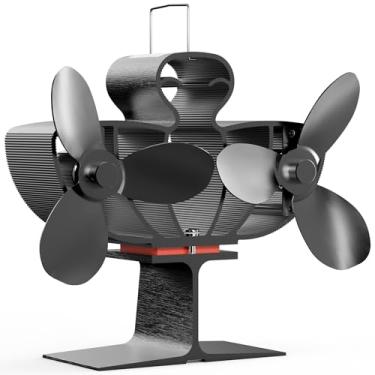 Imagem de Easywave Ventilador de fogão a lenha, alimentado por calor, dois motores, ventilador de lareira não elétrico para lenha/fogão a granulado/queimador a gás, ventilador térmico silencioso de 6 lâminas