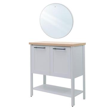 Imagem de Aparador Buffet Ditália Com Espelho 2 Portas Bn-02 Cinza