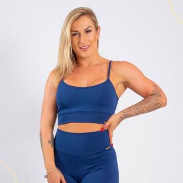 Imagem de Top Fitness Academia Feminino Alcinha Liso c/ Bojo Removível - C&M Fit