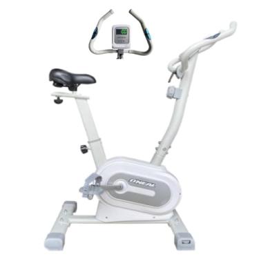 Imagem de Bicicleta Ergométrica Vertical Magnética com 12 Níveis de Resistência, Monitor LCD e Rodinhas – Uso Residencial