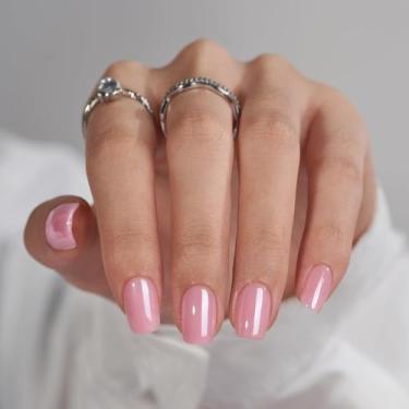 Imagem de Press On Nails Bartbox Short Square Pink Chrome Lotus Glazed - BTArtbo