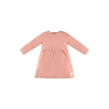 Imagem de Vestido Manga Longa Infantil Nature em Molecotton Up Baby, Rosa claro,