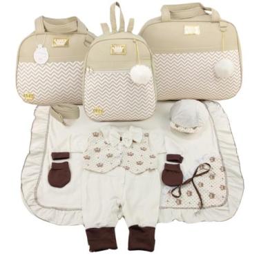 Imagem de Kit bolsa maternidade 3 peças chevron + saida maternidade - Let Baby B