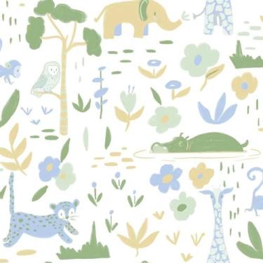 Imagem de Papel de Parede Vinílico Sonhos Ref 4204 Verde 52cm x 10m - Bobinex