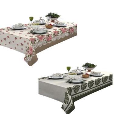 Imagem de KIT 2 Pçs Toalha De Mesa 6 Lug. Retangular Diversos Modelos - HomeLarT