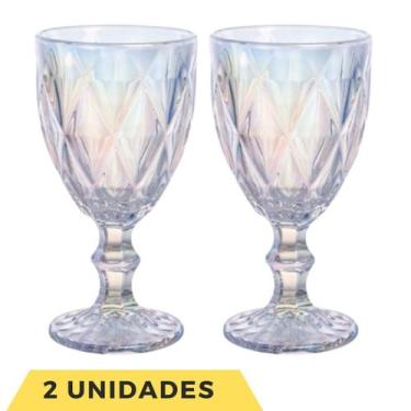 Imagem de 2 Taça Diamante 340ML Furta Cor Eventos Água Suco Rainbow - PRATICASA,
