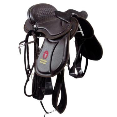 Imagem de Sela de Cavalo Marrom Soft Gel Vaqueta Mangalarga de Cabeça 16 Polegad