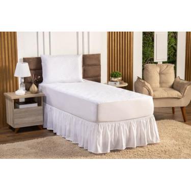 Imagem de Capa De Colchão Solteiro Protetor Impermeável Cama Box Não Vaza em Tec