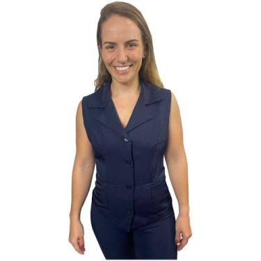 Imagem de Colete Social Feminino Uniforme Administrativo - Eb Confecção, Marinho