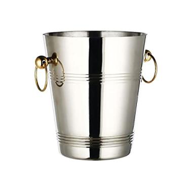 Imagem de Balde de gelo para festas Balde de gelo de aço inoxidável com alças de transporte, banheira de bebidas para paridades, piqueniques, acampamento, uso ao ar livre, bar, recipiente de gelo, balde de