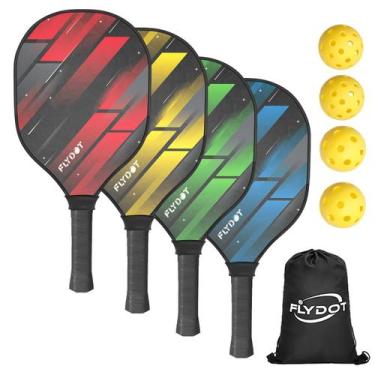 Imagem de Conjunto de pás Pickleball Flydot com 4 bolas e bolsa de transporte