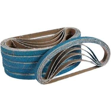 Imagem de ZJRDYYK 30 correias de lixamento de 3/8 x 33 polegadas, correias de lixa de zircônia de 40/60 grãos para lixadeira de cinto, correias industriais para madeira, metal, aço inoxidável, carros, móveis