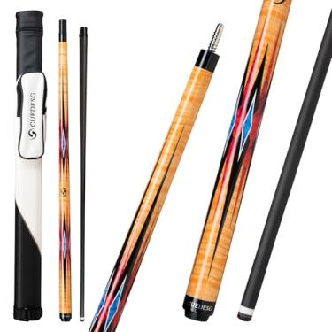 Imagem de CUEDESG Taco de sinuca de fibra de carbono 10,5 mm/11,8 mm/12,5 mm, bastão de sinuca de baixa deflexão, bastão profissional com estojo