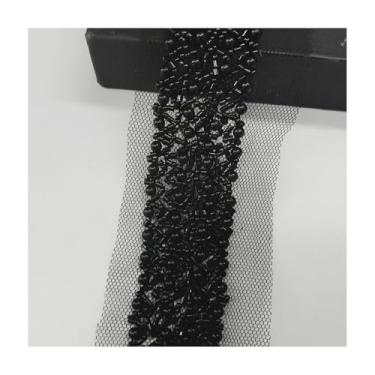 Imagem de 180CM Black White Pearl Beaded Lace Trim Collar Ribbon for Wedding Dress, Clothes, Belts – 9 Colors, 3CM Width, Handcrafted Elegant Sewing Material(Style1)