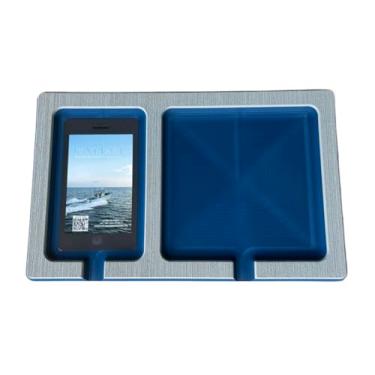Imagem de Next Level Inc | Telefone e acessórios de 13 mm Suporte de painel duplo para barco | SeaDek | Suporte adesivo | Compartimentos separados para telefones e ferramentas de pesca/navegação | Cinza