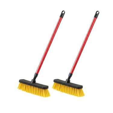 Imagem de Kit 2 Vassoura Escova Esfregão Escovão de Limpeza Pesada Multiuso com Cabo – Cerdas Duras para Rejunte, Banheiro, Azulejo, Calçada, Quintal e Áreas Externas – Remove Sujeiras Difíceis com Eficiência