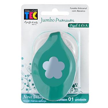 Imagem de Toke e Crie Furador Jumbo Alavanca (EVA) Flor 5 Pétalas, Verde e Off-White