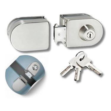 Imagem de Mini Fechadura Pressão Pra Porta De Correr Vidro/Vidro Chave