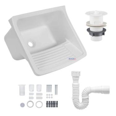 Imagem de Tanque de Plastico p/ Lavar Roupa 23L + Sifão - Metasul