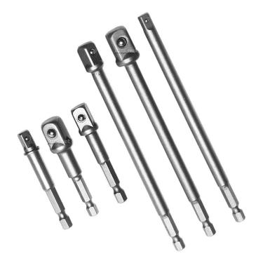 Imagem de 2X Kit 6 Adaptador Soquete Parafusadeira Furadeira 1/4 3/8 1