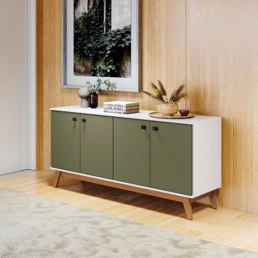 Imagem de Aparador Kappesberg 4 Portas Branco-verde Frevo 156cm