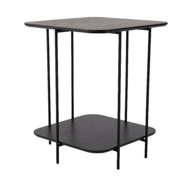 Imagem de Mesa Apoio Lateral Lógica Alta Retangular Nacional Móveis 66cm (Altura) Tampo MDF Laminado Ébano Pre