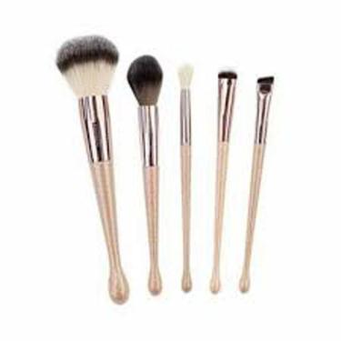 Imagem de Kit 5 Pincéis Para Maquiagem Linha Shine Rose - Miss Frandy