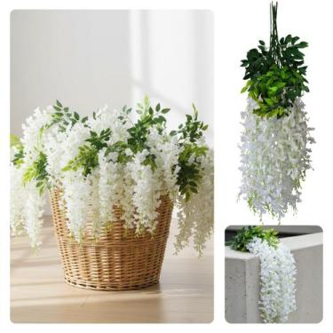 Imagem de Kit 12 Flores Artificiais Decoração Suspensa Cerejeira Permanente Pend