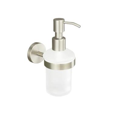 Imagem de Suporte para toalhas de dupla função em aço inoxidável 304, níquel escovado, suporte para papel higiênico, suporte para copos de parede, acessórios para banheiro, dispensador de sabonete