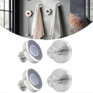 Imagem de NWpangu Ganchos de ventosa de níquel escovado, gancho de toalha resistente com ventosa de até 5,4 kg, suporte de bucha de chuveiro removível para banheiro, cozinha, porta de vidro, espelho, azulejo