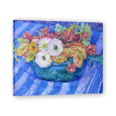 Imagem de Yellow BouquetThéo van Rysselberghe: Impressão em tela neoimpressionista belga chave 20x24 cm emoldurada