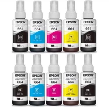 Imagem de Kit 10 Tinta Refil T6 64 6 64 para L120 L1300 L395 L396 L355 L555 L365