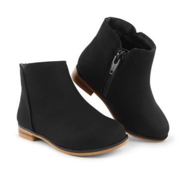 Imagem de Botas FUPPIA Girls Ankle Boots, bota social, salto baixo, preta 7