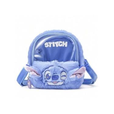 Imagem de Bolsa Transversal Pelúcia Fluffy Stitch Disney Fofa Miniso