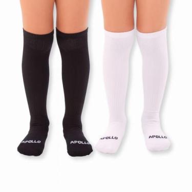 Imagem de Kit 2 Pares Meião Futebol Infantil e Juvenil Cores Sortidas - Apollo, 