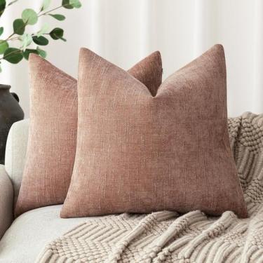 Imagem de Capas de travesseiro Findtower Textured Chenille 50x50cm Dusty Pink - 